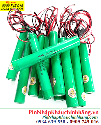 Pin đèn Exit thoát hiểm 2.4v-AA700mAh, Pin đèn SỰ cố khẩn cấp 2.4v-AA700mAh, Pin sạc 2.4v-AA700mAh chính hãng 
